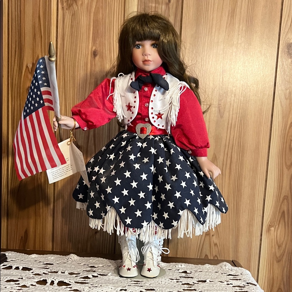 Patriotic Doll with American Flag Dress